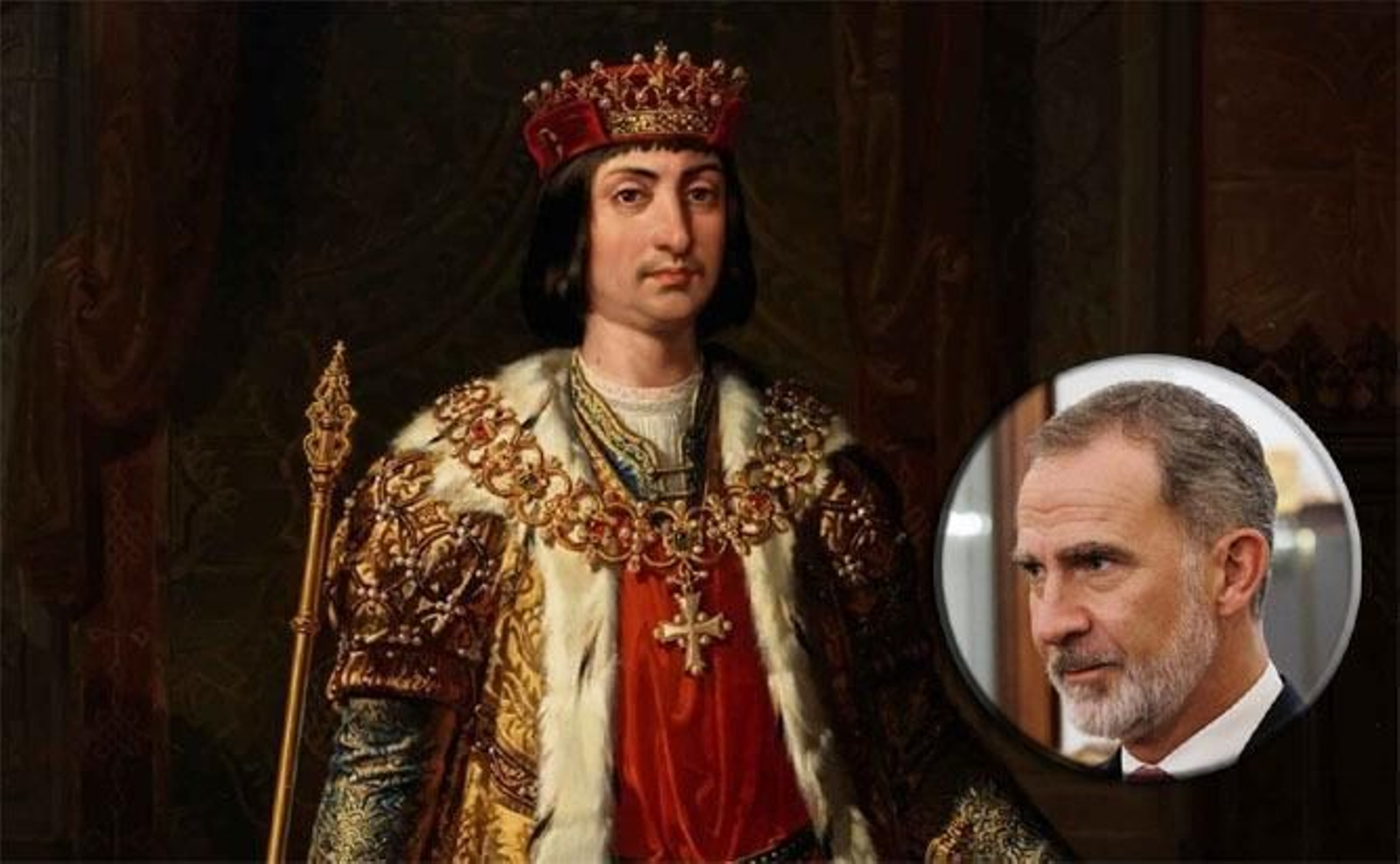 Montaje con Fernando II y Felipe VI