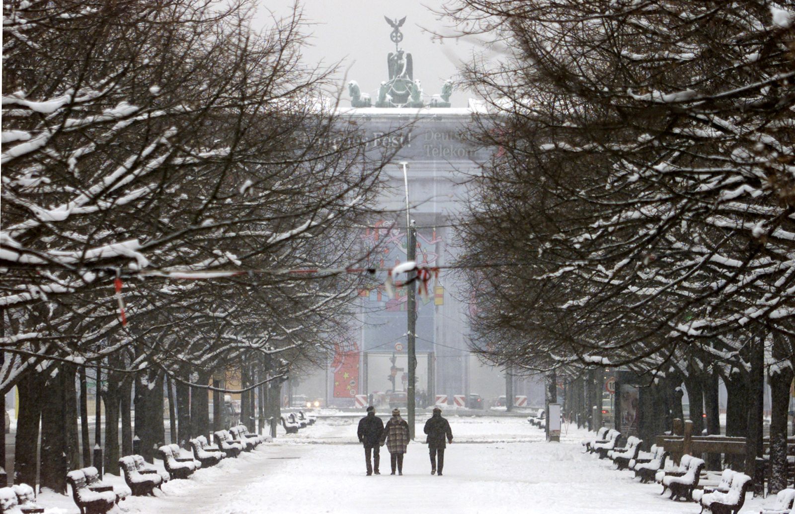 Puerta de Brandeburgo, nevada