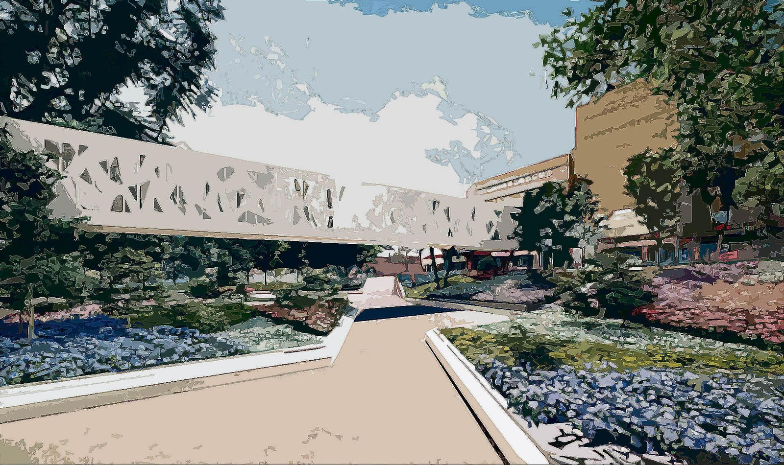 La pasarela que conecta los cuatro hospitales del área Virgen del Rocío.