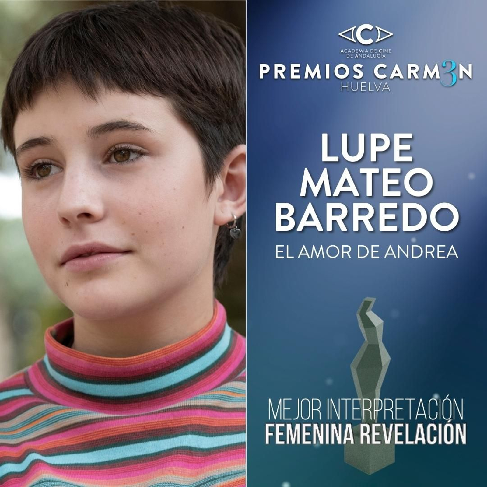 La gaditana Lupe Mateo Barredo, 'Mejor Interpretación femenina revelación' de la Academia del Cine Andaluz