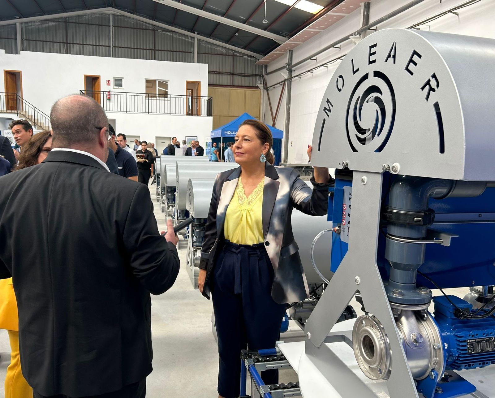 Carmen Crespo, durante la inauguración en Níjar la sede de Moleaer.