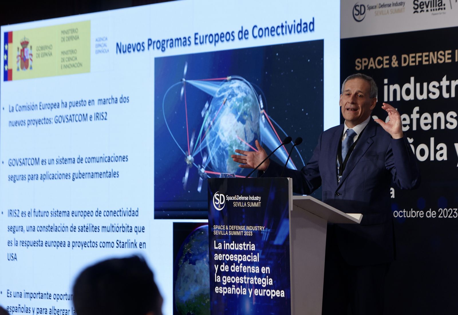 Miguel Belló, director en funciones de la Agencia Espacial Española, ayer en Sevilla.