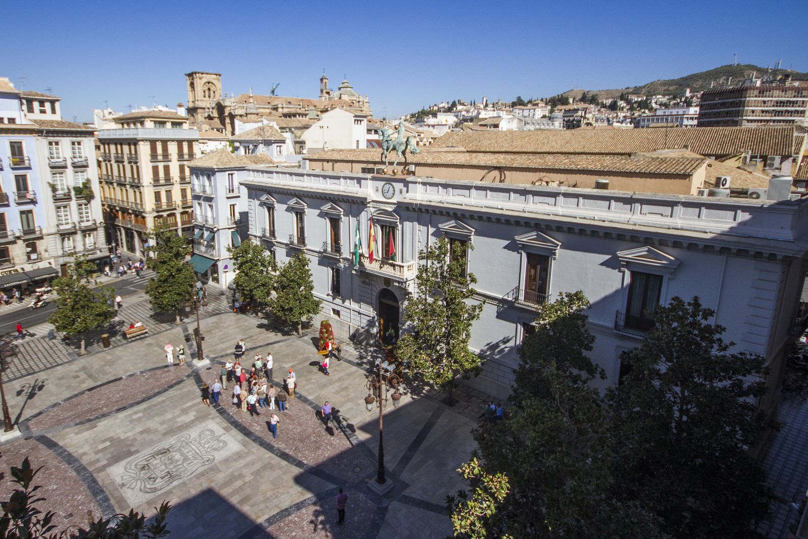 Imagen aérea del edificio Consistorial del Ayuntamiento de Granada