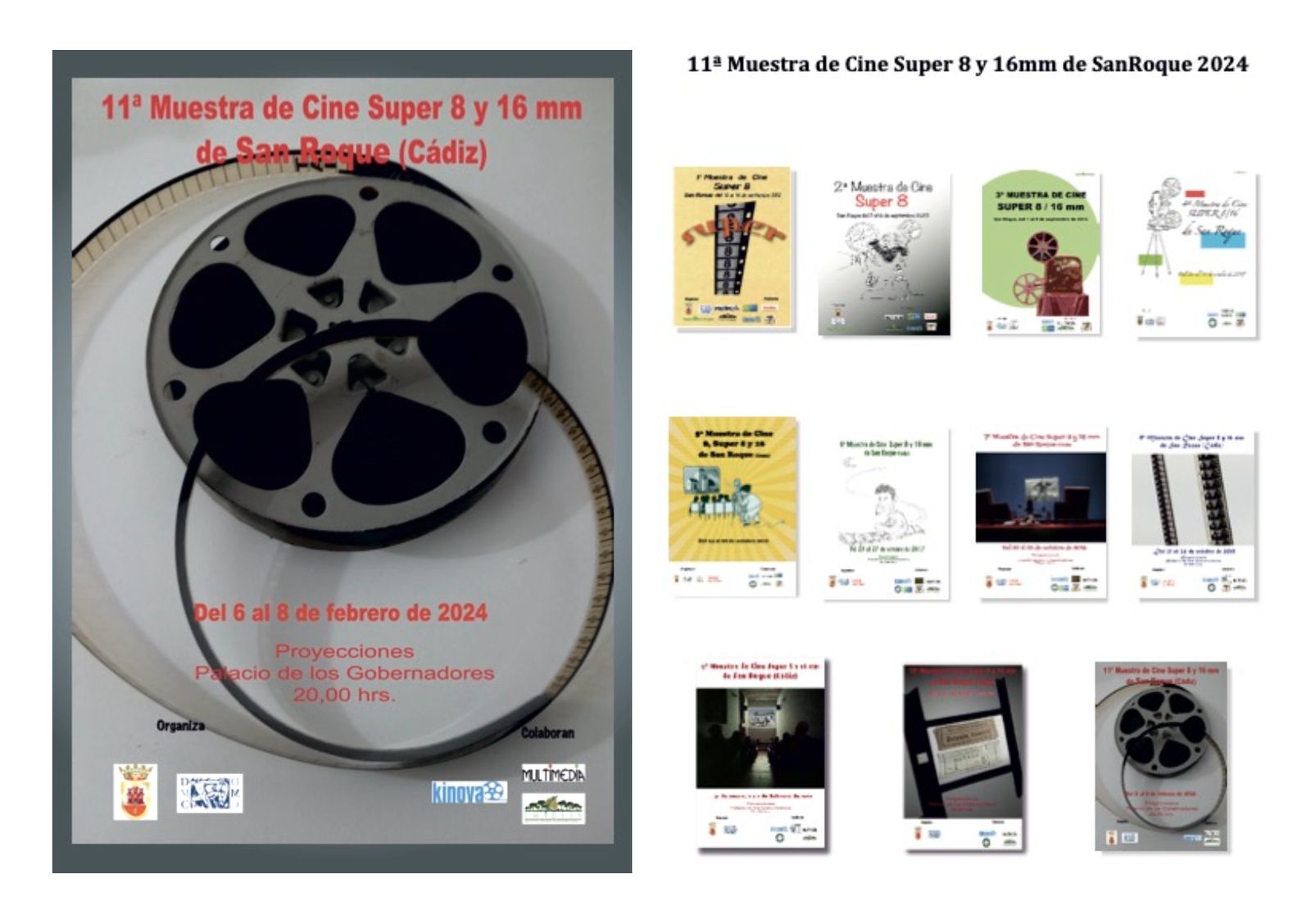 Carteles de todas las ediciones de la Muestra de Cine Super  8 y 16 mm