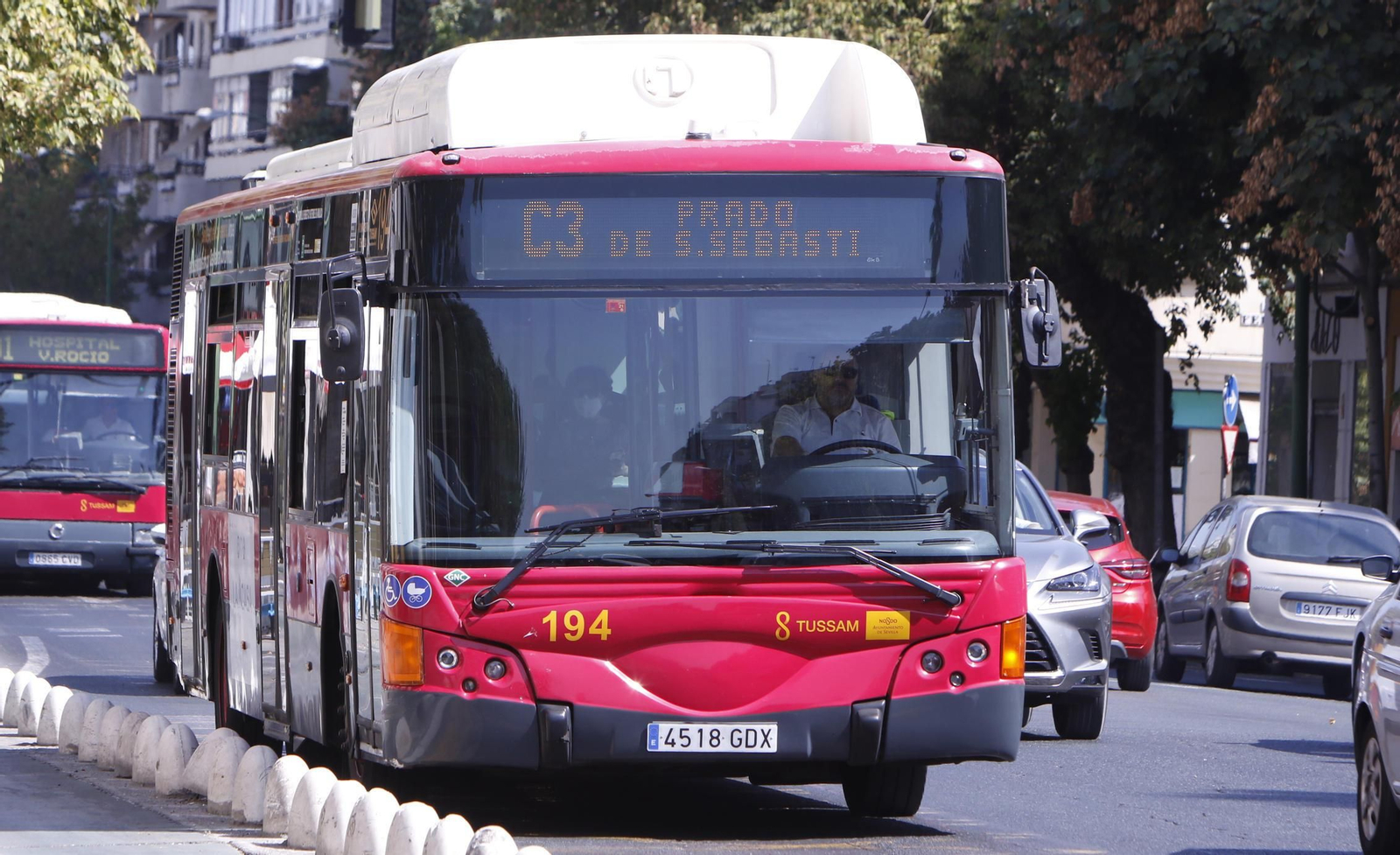 Un autobús de la línea C3 de Tussam
