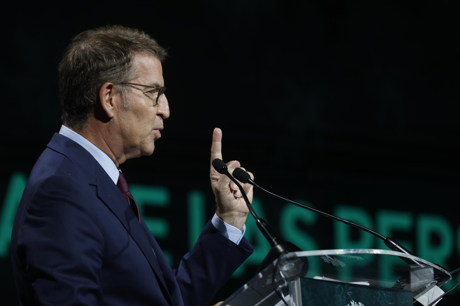 Alberto Núñez Feijóo interviene en el XXVI Congreso Nacional de la Empresa Familiar, este lunes en Bilbao.