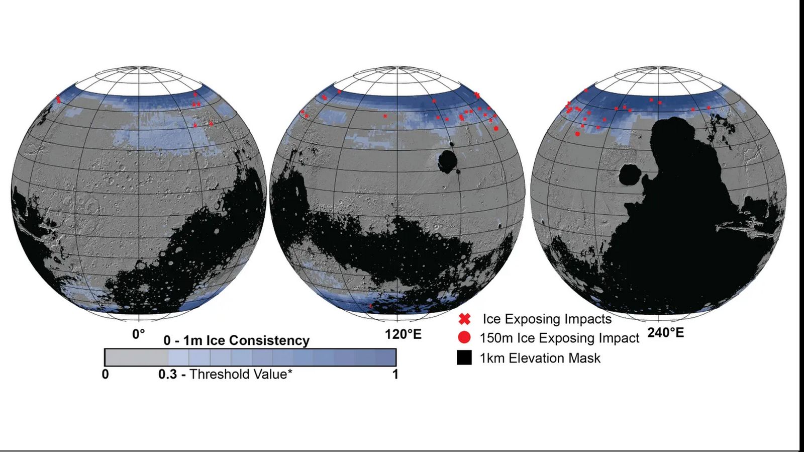 La NASA identifica posibles sitios con hielo accesible para futuras misiones a Marte