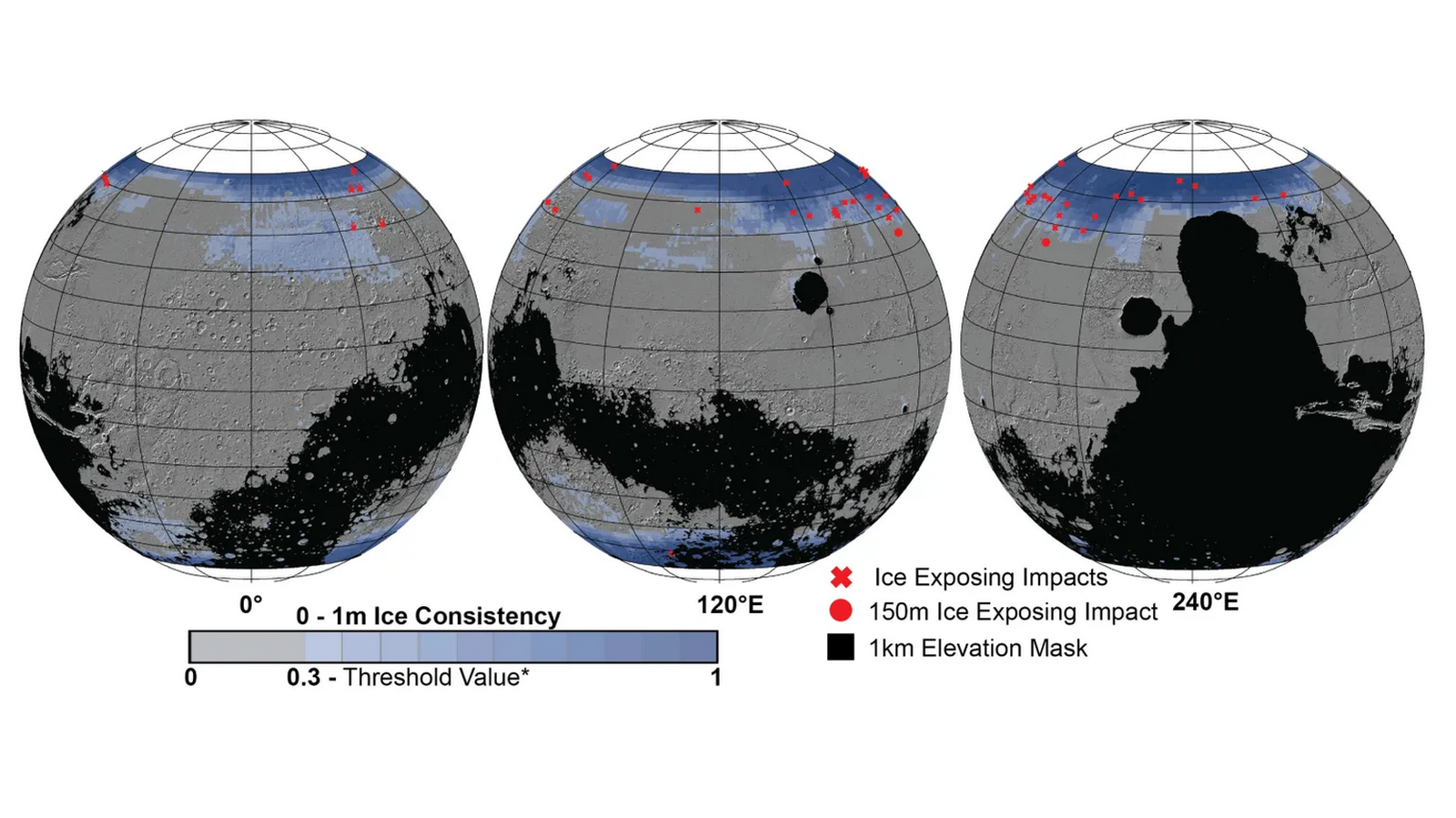 La NASA identifica posibles sitios con hielo accesible para futuras misiones a Marte