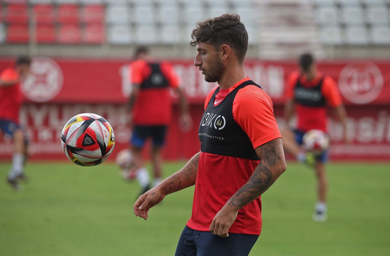 Ángel López, durante un entrenamiento del Algeciras.
