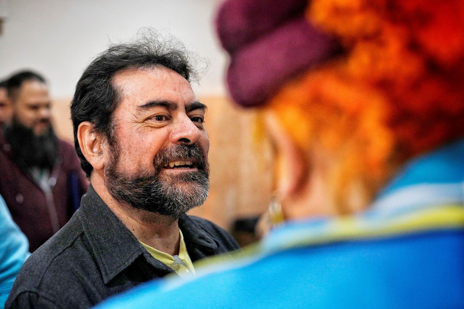 Comparsa 'Los colgaos'en camerinos